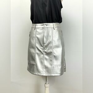 MARC NEW YORK Metallic Silver mini skirt size 10